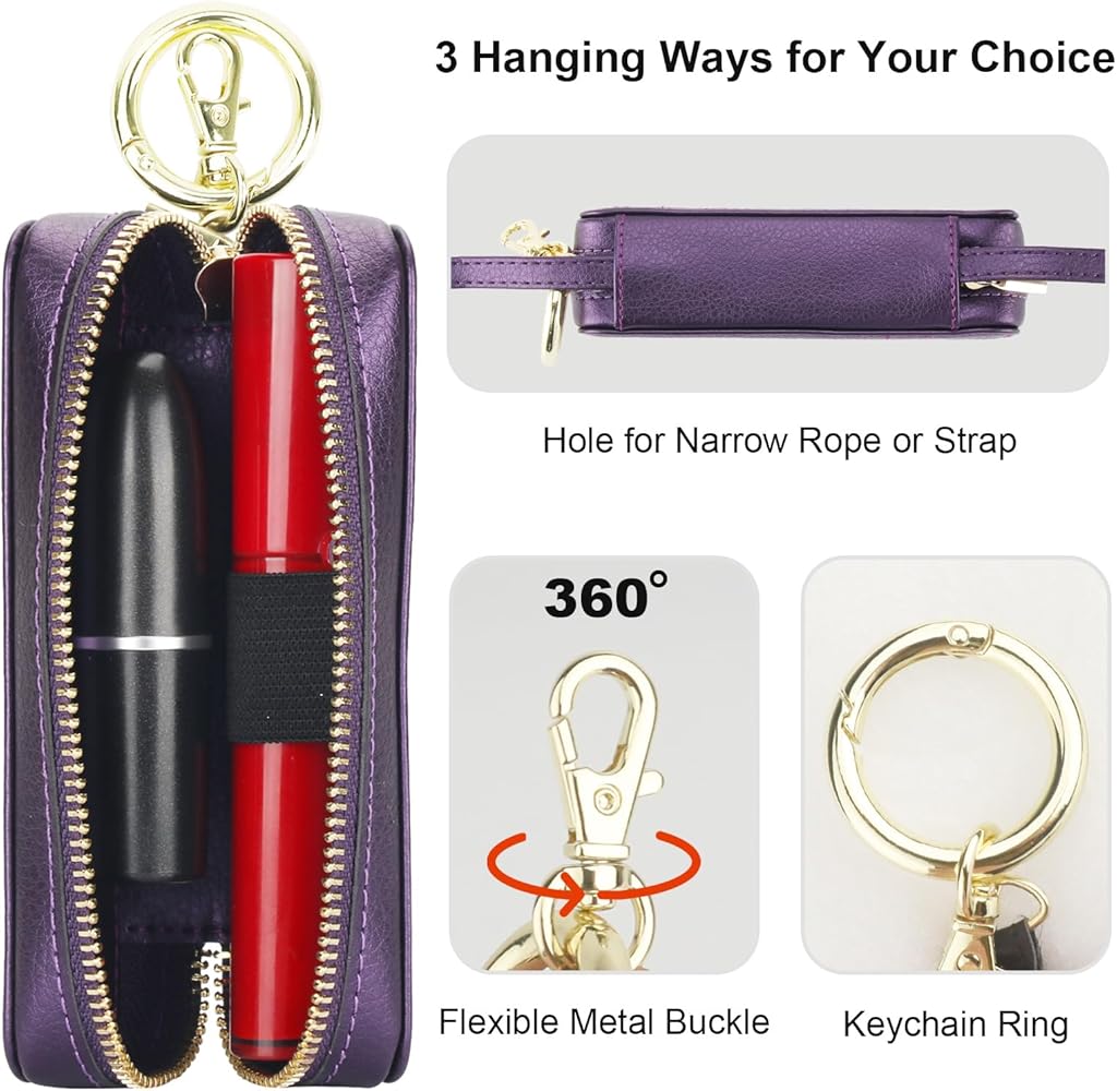 Amazon.com : Bocasal Leather Lipstick Case Holder Chapstick